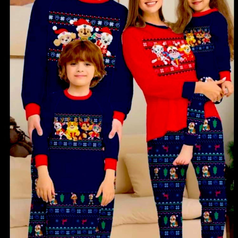 Adult Red/Blue PAW PATROL Family matching Christmas pajamas